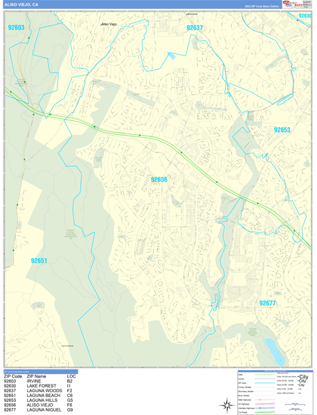 Aliso Viejo City Digital Map Basic Style